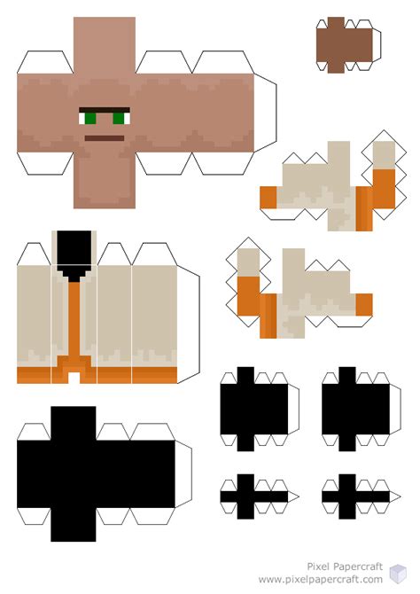 Pixel Papercraft Minecraft Legends Villagers
