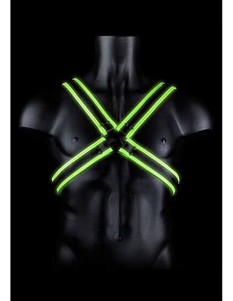 Ouch Cross Harness Glow In The Dark Neon Sm