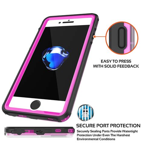 Punkcase Crystal Pink Apple Iphone 8 Plus Waterproof Case