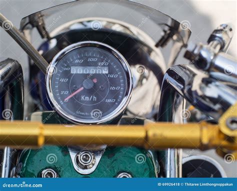 Speedometer Of Mini Motorcycle Stock Photo Image Of Biker Close