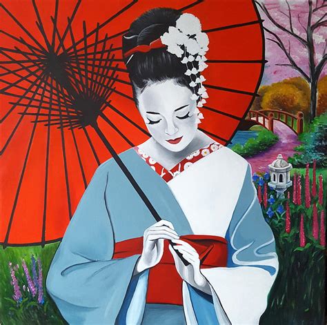 Geisha Painting By Malgorzata Pieczonka Pseud Vangocha Fine Art America