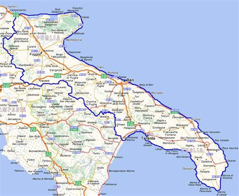 Cartina Puglia Del Sud Cartina