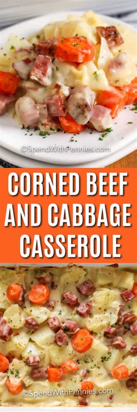 Put into oven dish with the corned beef, spaghetti hoops, soy sauce and chopped. Corned Beef Casserole with Cabbage - Spend With Pennies