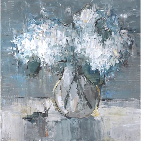 Hydrangeas Bluegreen Room By Barbara Flowers Abstract Floral