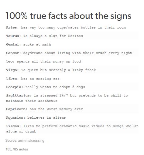 100 True Facts About The Signs Zodiac Signs Horoscope Zodiac Signs