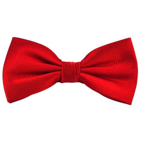Plain Red Ribbed Silk Bow Tie From Ties Planet Uk