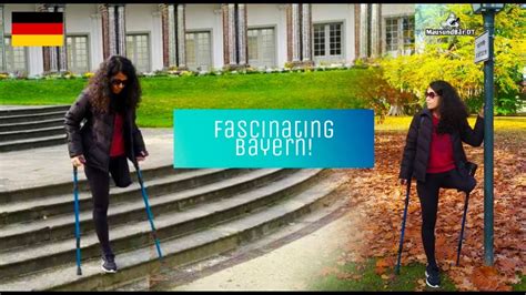 Amputee Girl With Crutches Takes A Trip To Eremitage In Bayreuth
