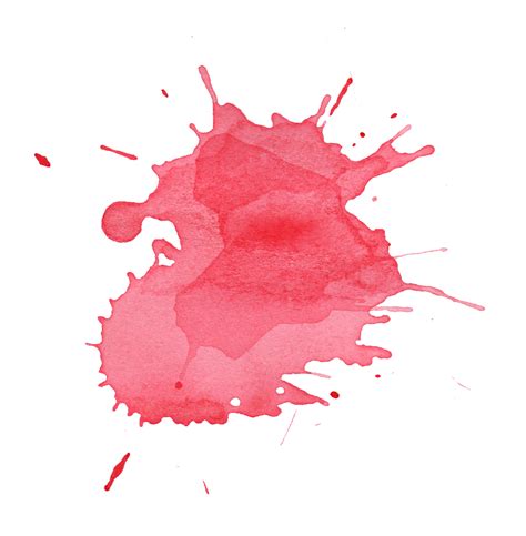 6 Red Watercolor Splatter Png Transparent