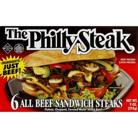 The Philly Sandwich Steaks All Beef 6 Each Instacart