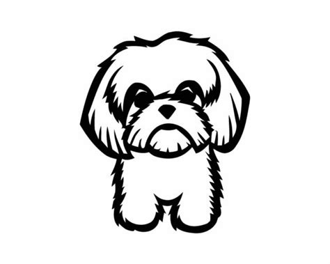 Shih Poo Shi Puppy Vinyl Decal Car Sticker Pet Dog Collar Animal Cute