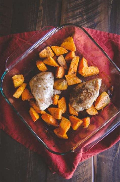 5 Ingredient Baked Chicken And Sweet Potatoes For Two