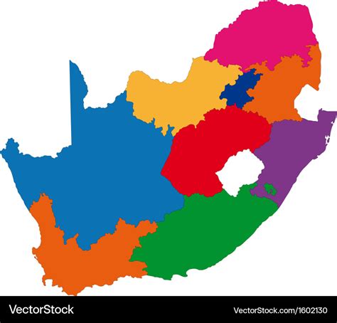 Colorful South Africa Map Royalty Free Vector Image