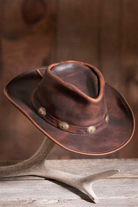 Raging Bull Leather Hat Overland Sheepskin Leather Cowboy Hats
