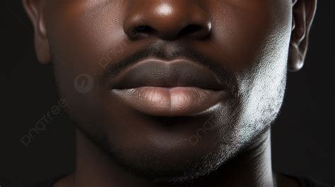 African American Man S Lips Isolated On White Background Black Head