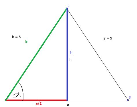 Bei einem stumpfwinkligen dreieck teilt die höhe auf die längste seite ebenfalls das dreieck in zwei. Trigonometrie 1, Berechnung von Seite und Höhe des ...