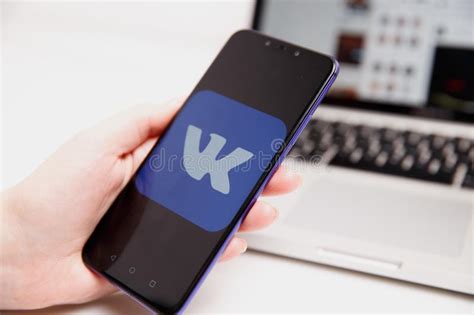 Tula Russia February 18 2019 Vk Logo On Smartphone Screen Vkontakte Is A Russian Social