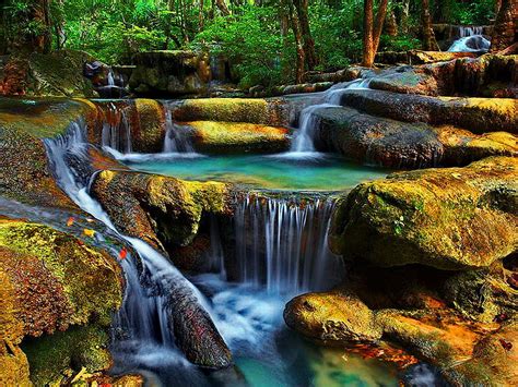 1920x1080px 1080p Free Download Water Cascades Forest Rocks Fall