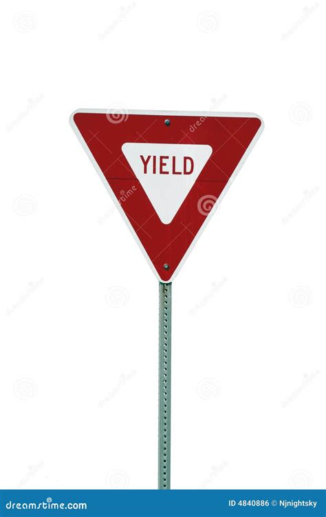 Isolated Yield Sign Stock Photo Image Of Signs Development 4840886