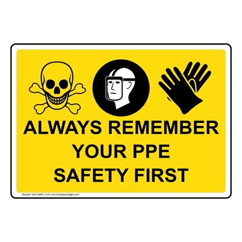 Ppe Workplace Safety Sign Always Remember Your Ppe Safety First
