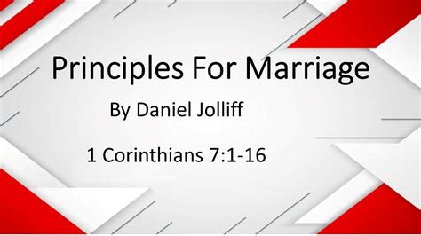 Principles For Marriage 1 Corinthians 7 1 16 By Daniel Jolliff At Simi Church Of Christ