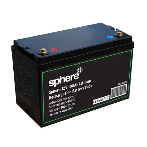 Sphere 12V 100AH Lithium Rechargeable Battery. - Coast to Coast RV