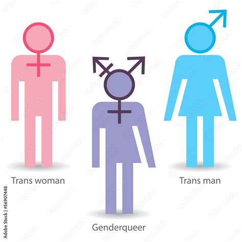 Transgender Icons Trans Woman Trans Man Genderqueer Stock Vector