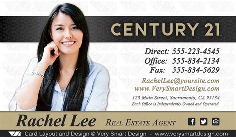 We are here to help you, should you need any assistance. New Logo Business Cards for Century 21 Real Estate Agents in USA 8D White and Dark Gray