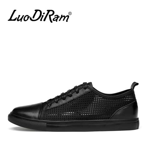Luodiram Fashion Casual Men Shoes High Quality Lace Up Genuine Leather