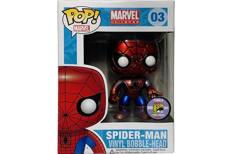 Funko Pop Marvel Spider Man Metallic Sdcc Bobble Head Figure 03 Us