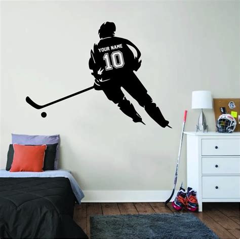 Hockey Player Name And Number Wall Sticker Sportesi Sports Wall