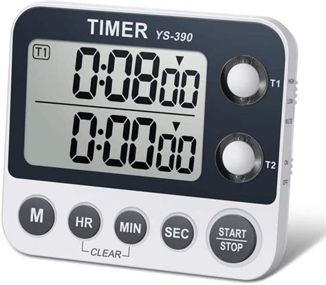 Dual Kitchen Timer With Large Digital Multifunction Display