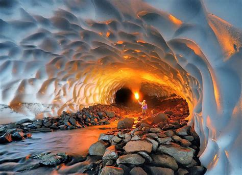 Ice Cave Near The Mutnovsky Volcano In Russia Pics