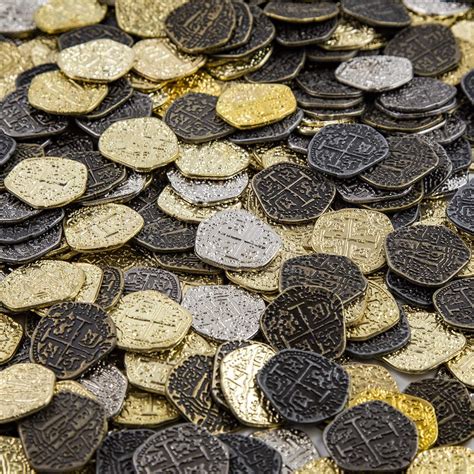 Pirate Treasure Coins 30 Gold And Silver Doubloon Replicas