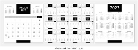 Calendar 2022 Calendar 2023 Week Start Stock Vector Royalty Free