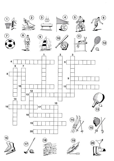 Printable Sports Crossword Puzzles For Kids 101 Activity