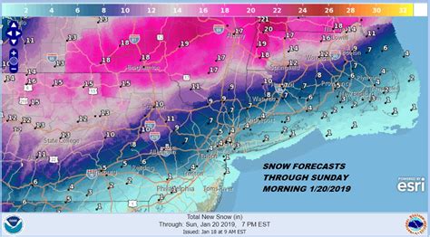 Winter Storm Watch Saturday Sunday Snow Forecast Maps Northeast Mid