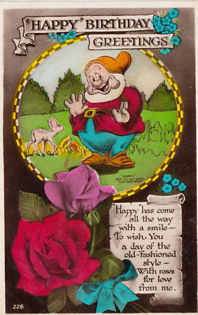 Free vintage birthday illustrations in the public domain! Filmic Light - Snow White Archive: Vintage "Happy ...