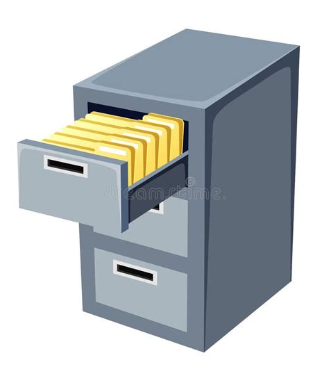 File Cabinet With An Open Stock Vector Illustration Of Clipart 28115621