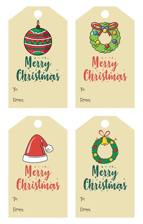 Free Printable Christmas Gift Tags Templates Printable Templates Free