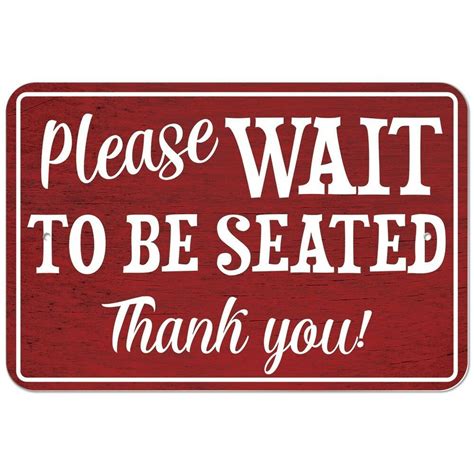 Plastic Sign Please Wait To Be Seated Ebay