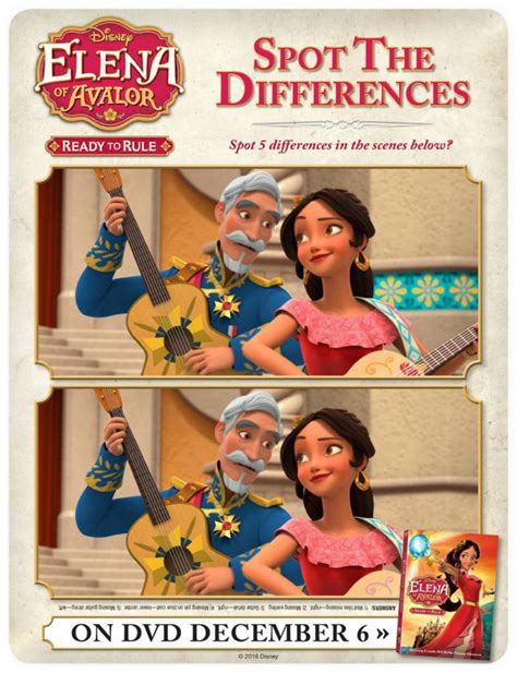 Disney Elena Of Avalor Spot The Differences Activity Page Disney