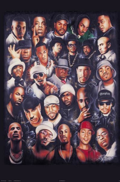Rap Legends 24x36 Poster Best Rappers 2pac Biggie Nas Andre Eminem Ice