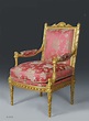 Louis XIV Maria Antionette Chair with horse hair upholstery and silk ...