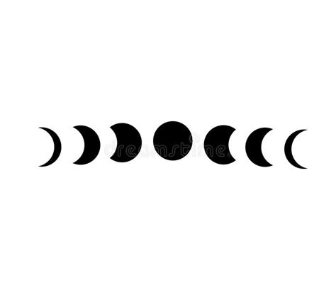 Moon Phases Stock Vector Illustration Of Cosmos White 216756622