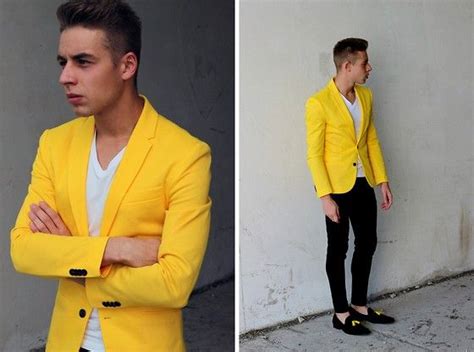 Yellow Suit Mens Fashion Suits Mens Street Style Yellow Suit