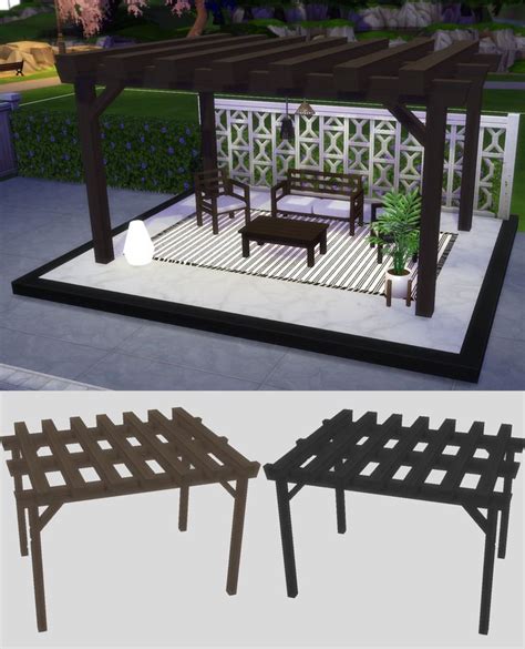 Pergola Patio Set 1 Sims 4 Cc Furniture Sims