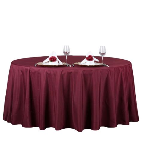 Balsacircle 132 Round Polyester Tablecloths Wedding Burgundy