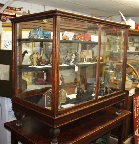 Bargain John S Antiques Antique Country Store Oak Glass Display Cabinet Showcase Quincy