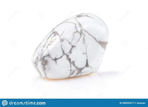 Magnesite Or Howlite Mineral Gem Stone On White Stock Image Image Of