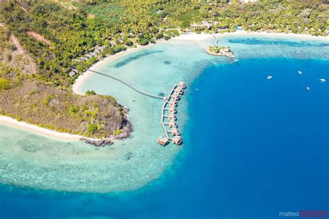 Aerial View Of Overwater Bungalows Malolo Island Fiji Royalty